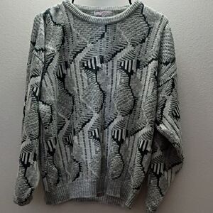 Vintage Gray Patterned Sweater